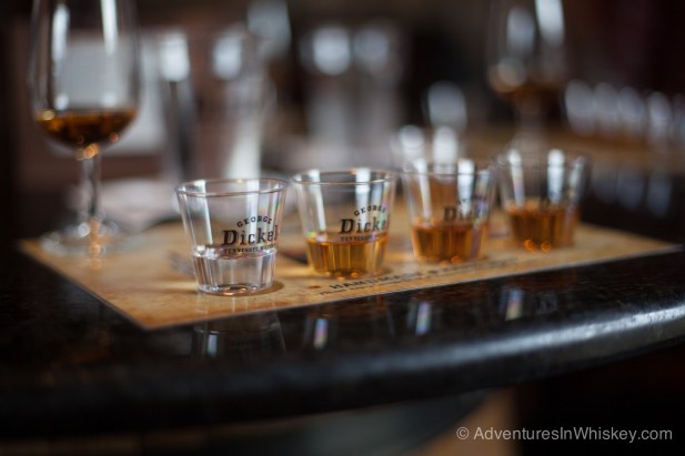 A flight of George Dickel.