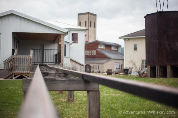 Freshly filled barrels roll along these wooden racks to get to the warehouses.